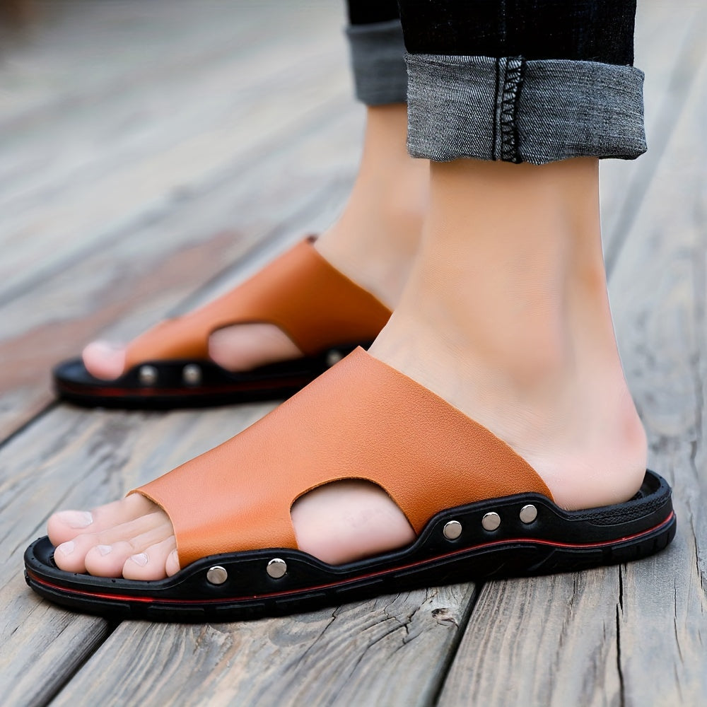 Men's Non Slip Slides Lightweight Open Toe Quick Dry Slippers