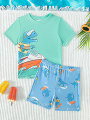 Children's Cartoon T-Shirt & Shorts Set