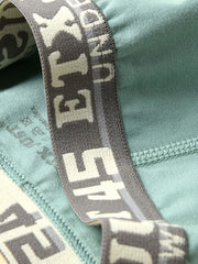 5pcs Boys Letter Tape Boxer Briefs Soft Cotton Underwear