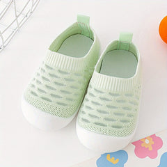 Breathable Woven Sneakers for Baby Boys Lightweight Slip On Shoes