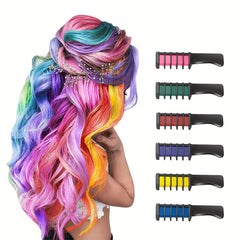 Hair Chalk Comb Washable DIY Hair for Halloween Birthday Cosplay