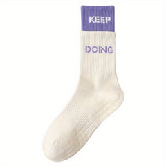 Women's Double Loop Tube Socks Non Slip Medium Tube Sports Socks