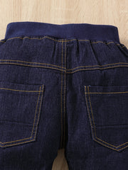 Boys Elastic Waist Denim Jeans Sweatpants