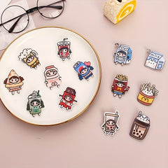 13pcs Cartoon Acrylic Pin Badges for Clothes Backpacks Hats