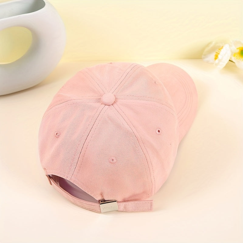 Rabbit Embroidery Baseball Cap Cartoon Solid Casual Sun Hat Adjustable Dad Hats