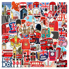 50pcs London Vinyl Stickers Waterproof Decals for Laptops Skateboards