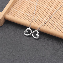 Stainless Steel Infinity Heart Copper Necklace With Autism Text Gift Card