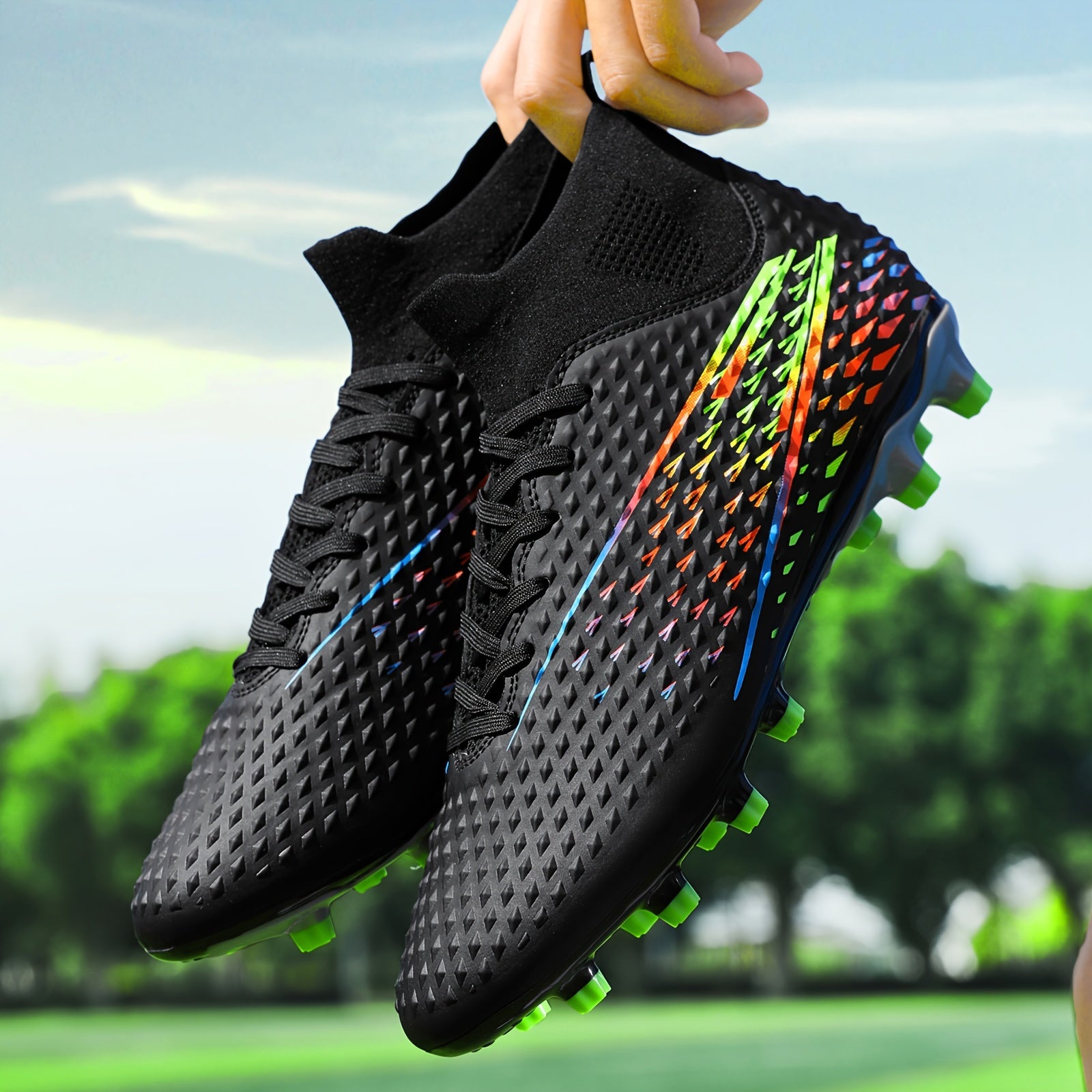 Boy's High Top Non Slip Football Cleat With Spikes