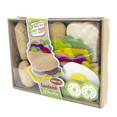Felt Food Hamburger Sandwich Game Food Set 28 Pieces