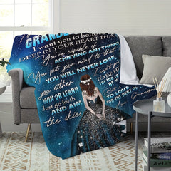 To My Granddaughter Printed Blanket - Home & Outdoor Use