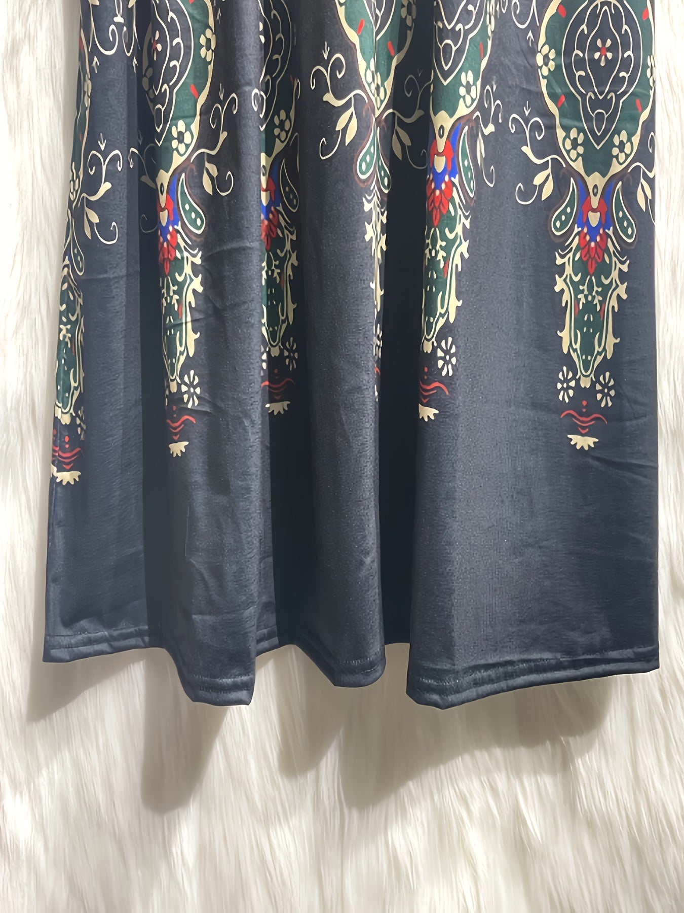 Tribal Print Long Sleeve Maxi Dress
