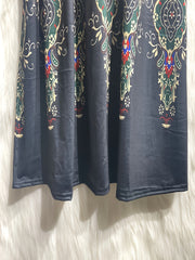 Tribal Print Long Sleeve Maxi Dress