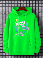 Men's Graffiti Bear Graphic Hoodie Casual Drawstring Hooded Sweatshirt