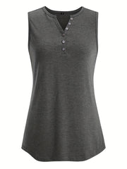 Casual V Neck Sleeveless Tank Top for Women
