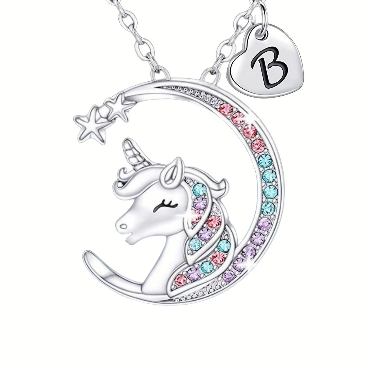 Unicorn Letter Pendant Necklace Decorative Accessories Gift