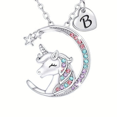 Unicorn Letter Pendant Necklace Decorative Accessories Gift