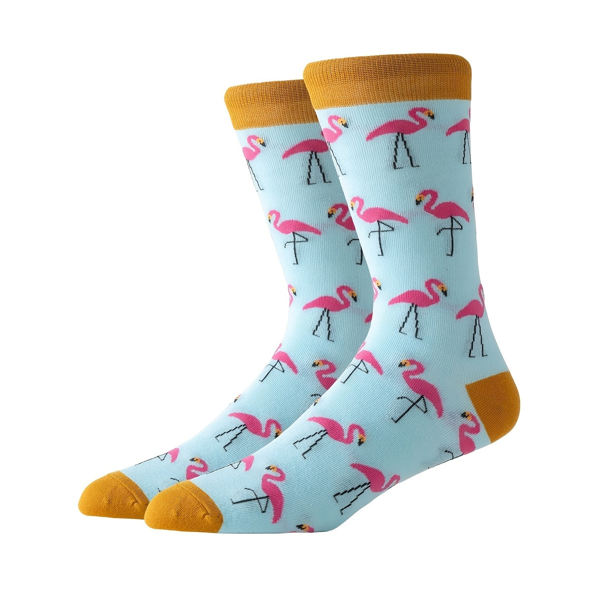 3 Pairs Flamingo Print Socks Women's Mid Tube Stockings