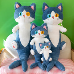 Shark Cat Plush Toy with Pink Accents Soft Stuffed Animal