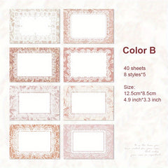 40 Vintage Laser Pattern Scrapbook Paper Set DIY Art Crafts Supplies
