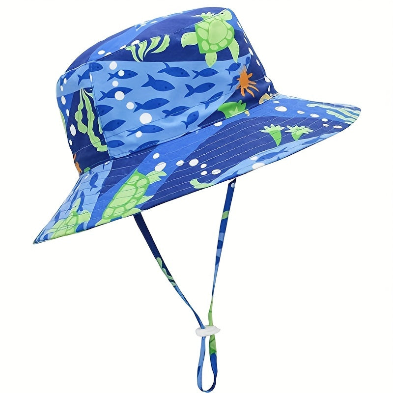 Cartoon Turtle Bucket Hat Quick Drying Waterproof Wide Brim Sun Protection