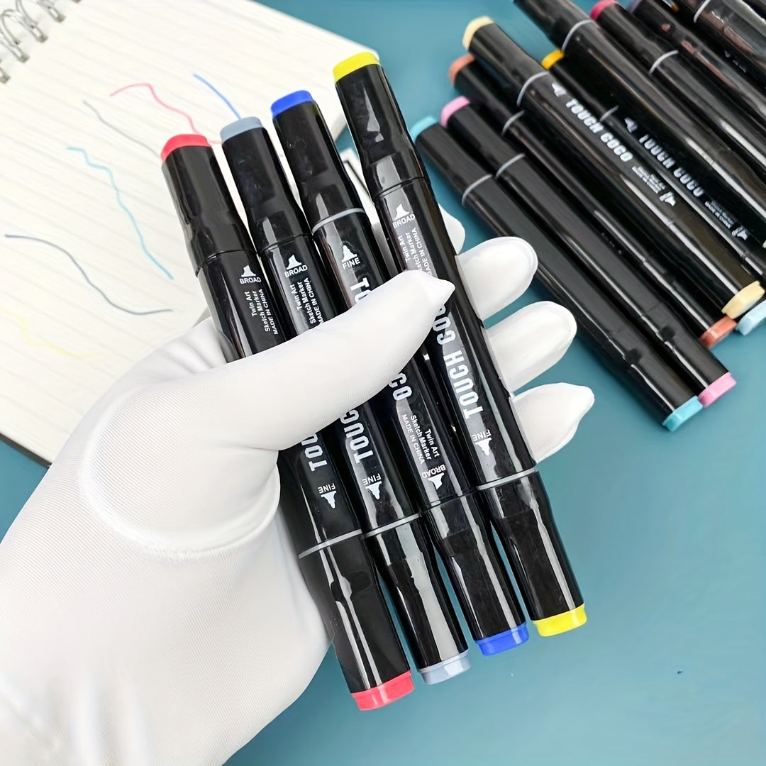 Professional Double Head Marker Pen Set with Cloth Bag