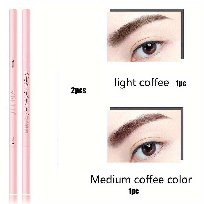 Dual Ended Waterproof Eyebrow Pencil Long Lasting Smudge Proof