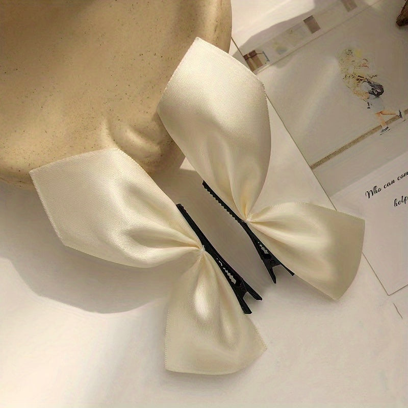2pcs Girls Sweet Bow Hair Clip Hair Accessories Sets