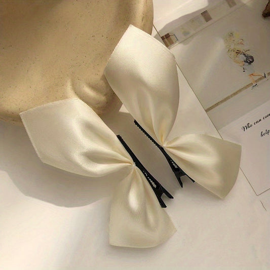 2pcs Girls Sweet Bow Hair Clip Hair Accessories Sets