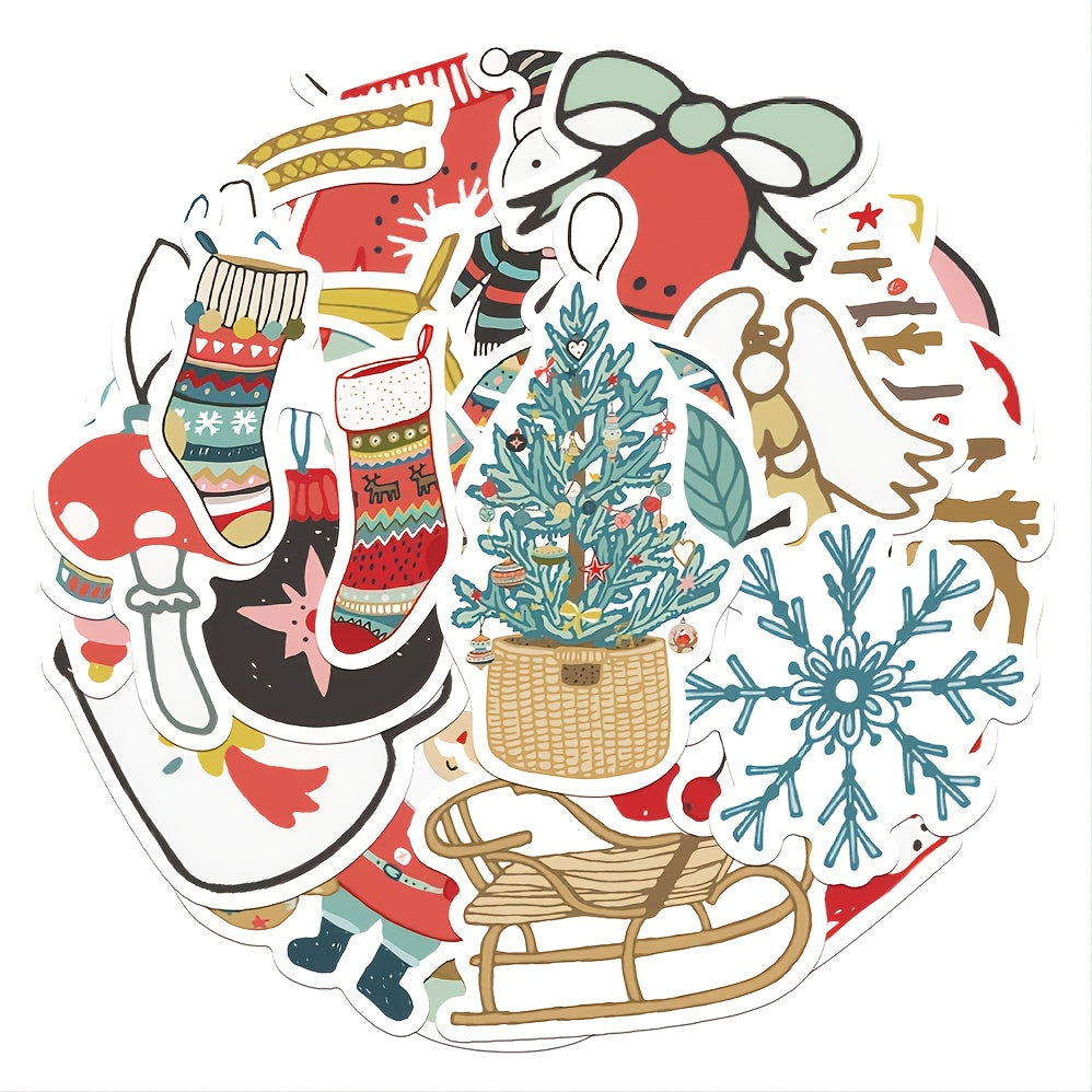 27pcs Christmas Decoration Stickers Holiday Decals Xmas Decor
