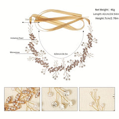 Rhinestone Crystal Pearl Headband Bridal Hair Accessory