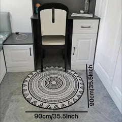 Modern Geometric Round Area Rug for Living Room and Bedroom 35.5 x 35.5