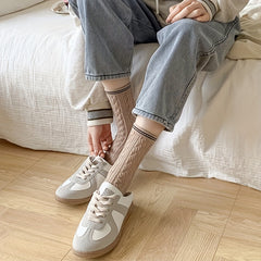 Striped Twist Textured Socks Women's Stockings
