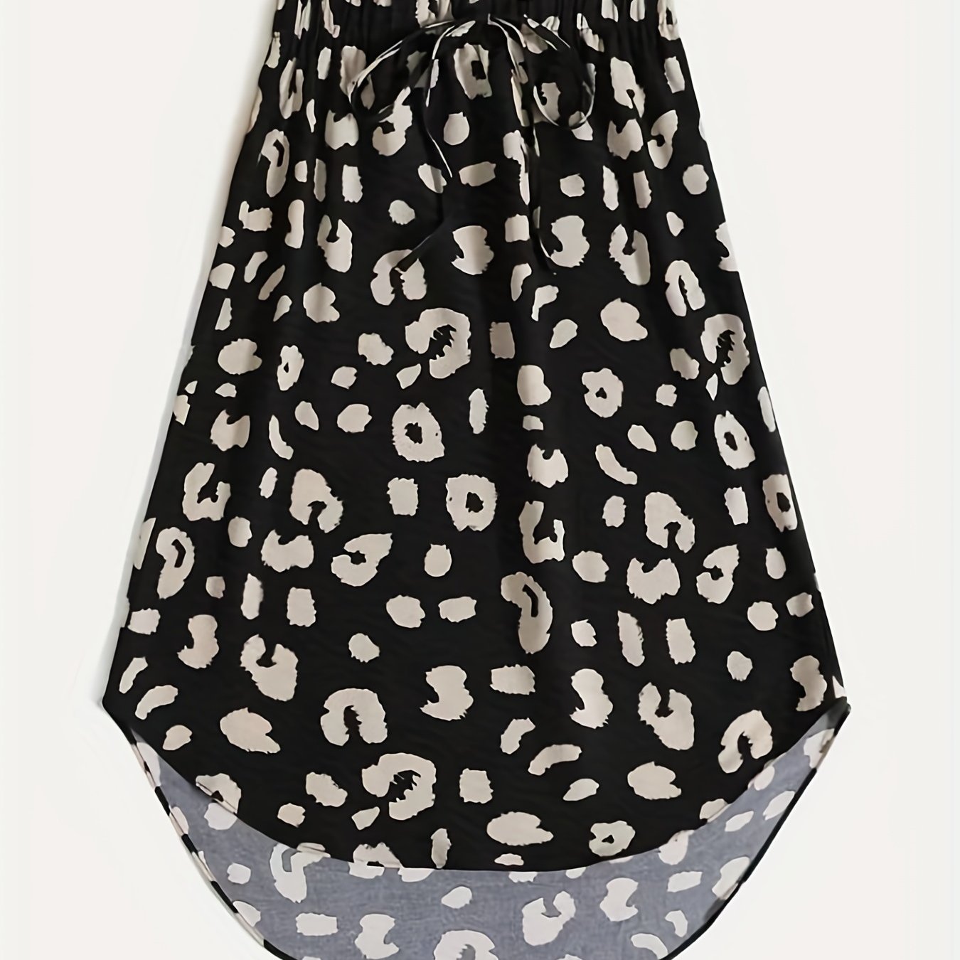 Leopard Print Drawstring Skirt Women's Casual Skirt