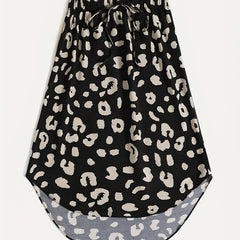 Leopard Print Drawstring Skirt Women's Casual Skirt