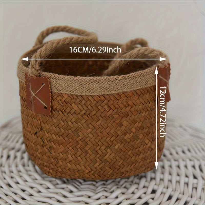 1pc Handwoven Rattan Flower Basket for Ceremony