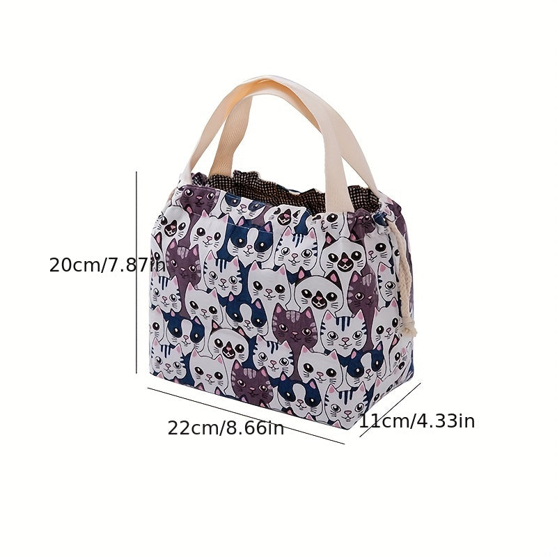 Japanese Bento Bag Ice Pack Outdoor Picnic Lunch Box Bag Waterproof Insulated