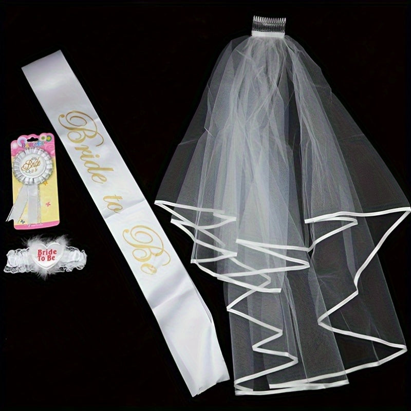 4pcs Bridal Wedding Accessories Set Golden Party Decorations