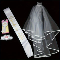 4pcs Bridal Wedding Accessories Set Golden Party Decorations