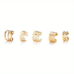 Golden Leaves Non Piercing Ear Clips Earrings for Girls