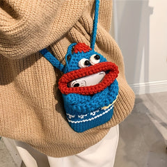Children's Braided Sausage Mouth Doll Coin Purse Shoulder Bag