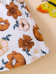 Toddler Girls Flowers Cami Rompers Jumpsuits