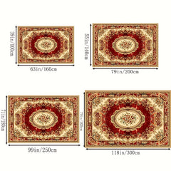 Boho Anti Fatigue Kitchen Rugs Red Vintage Absorbent Non Slip Mat