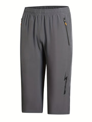 Men's Stretch Sports Shorts Quick Dry Zip Pockets Gym Training Pants