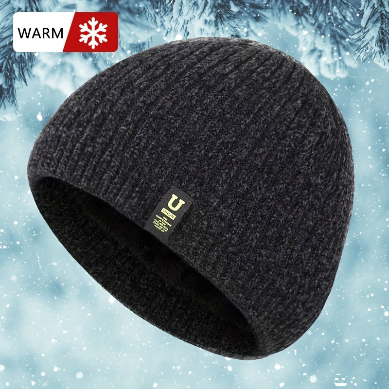 Velvet Knitted Warm Beanie Hat Ear Protection Winter Hat