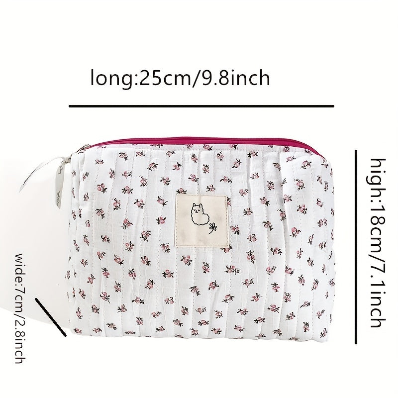 Floral Quilted Diaper Bag Mommy Bag Cosmetic Bag Storage Bag