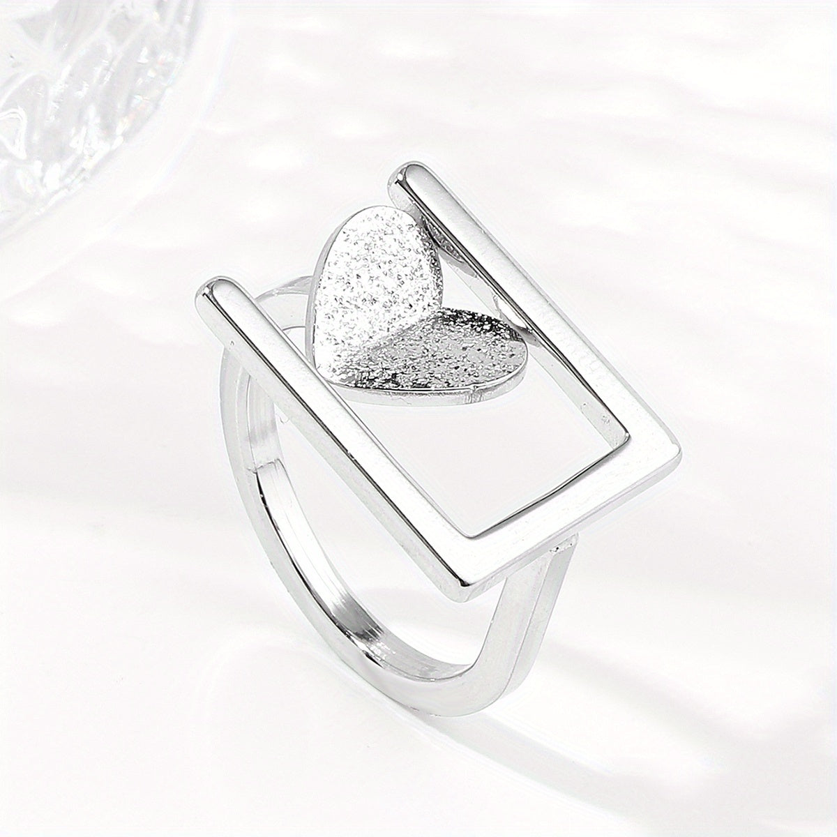 Heart Shaped Peach Steel Ring for Women