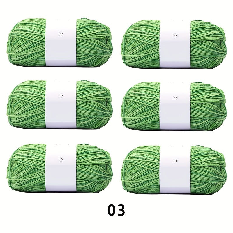 6pcs 50g Space Dyed Acrylic Yarn - Socks Yarn Hook Doll Scarf Hand Knitting Yarn