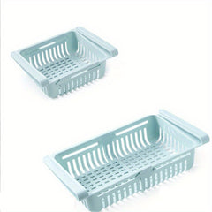 2pcs Fridge Drawer Organizer Retractable Drawer Refrigerator Storage Box