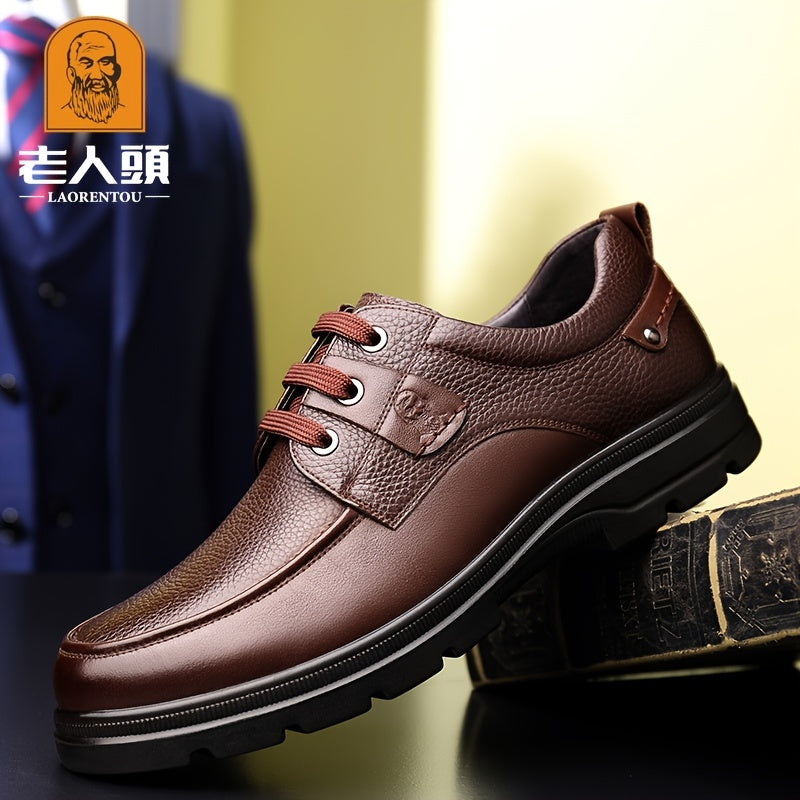 LAORENTOU Men's Oxfords Leather Dress Shoes Comfortable Durable Non Slip
