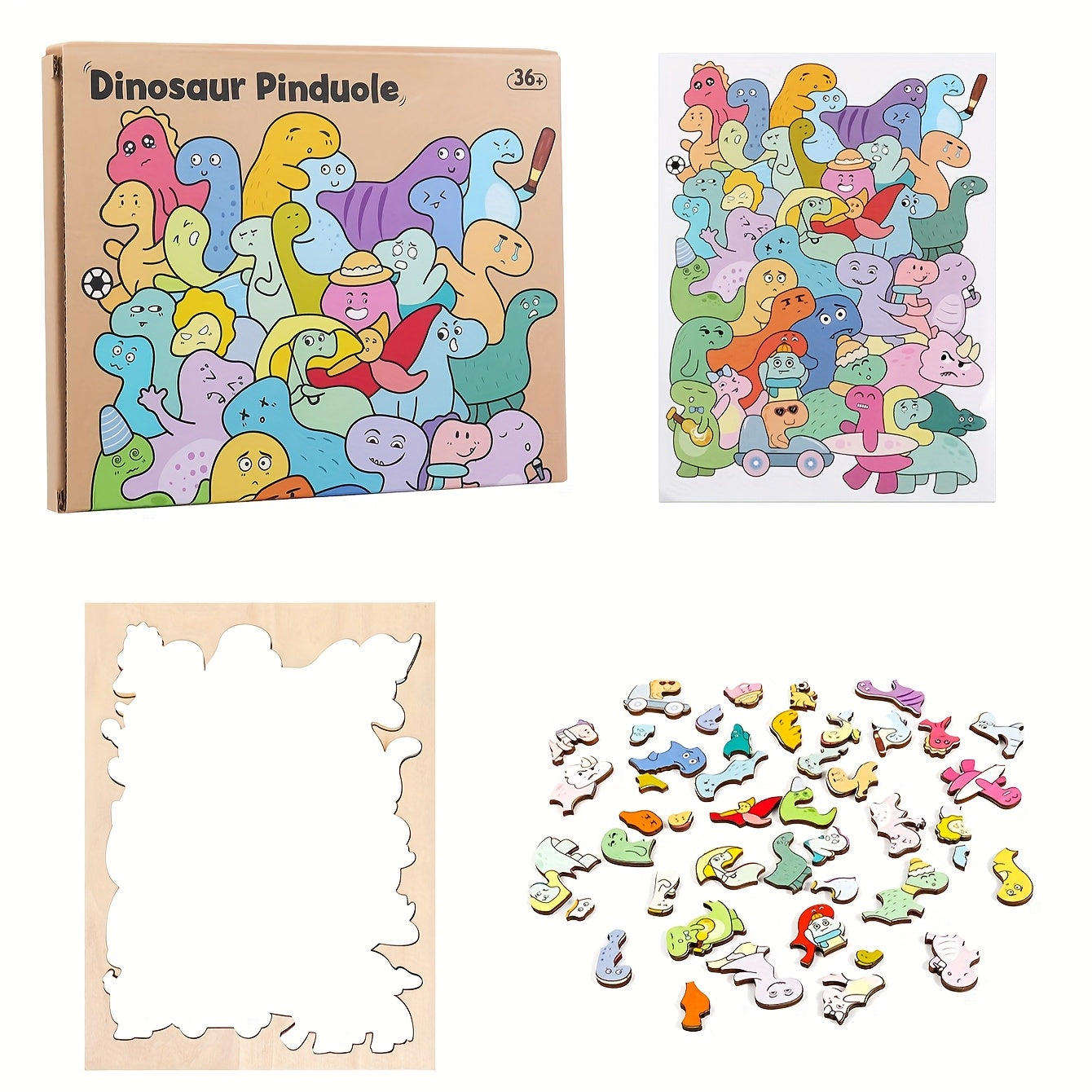Children's Dinosaur Traffic Puzzle Building Blocks Toy